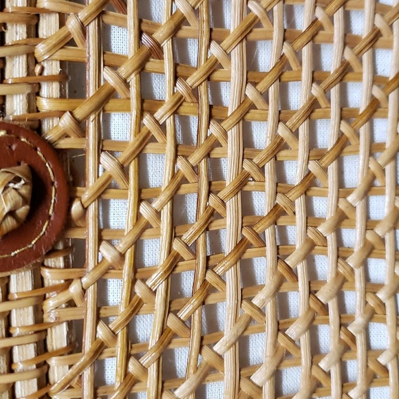 Made by Hand in Vietnam Woven Rectangle Purse with Caning Center - Picture 8 of 8